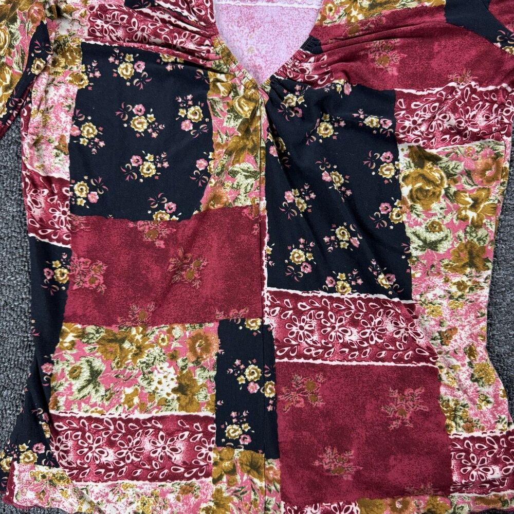 Vintage 90s Y2K Patchwork Bell Sleeve Top Sz Small Whimsigoth Fairy Grunge Boho - Picture 12 of 12